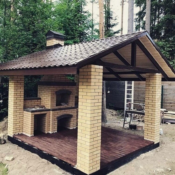 Навесы Из Кирпича Фото