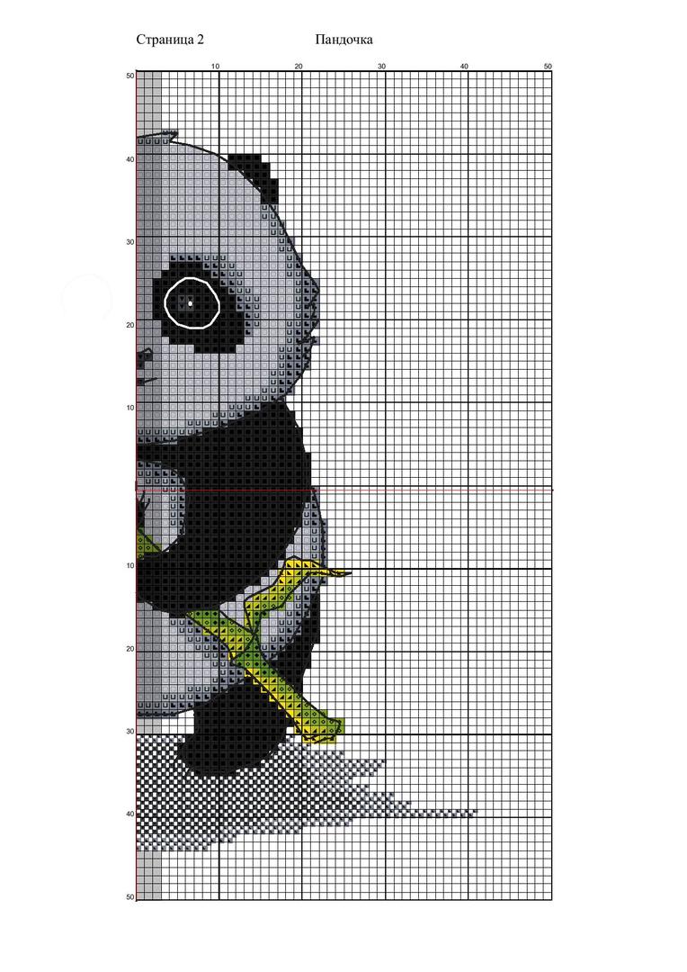 Вышивка крестиком схемы панды для 5, 6 классов