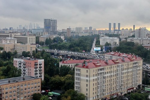 вид на Москву из  окна гостиницы "Космос"