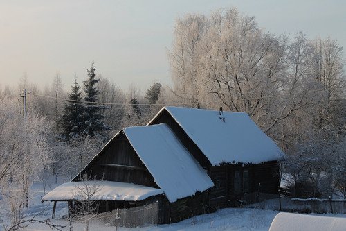 зимний день в деревне