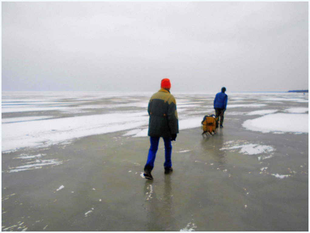 В походе, пешком, по льду, море Азовское, февраль ... 001