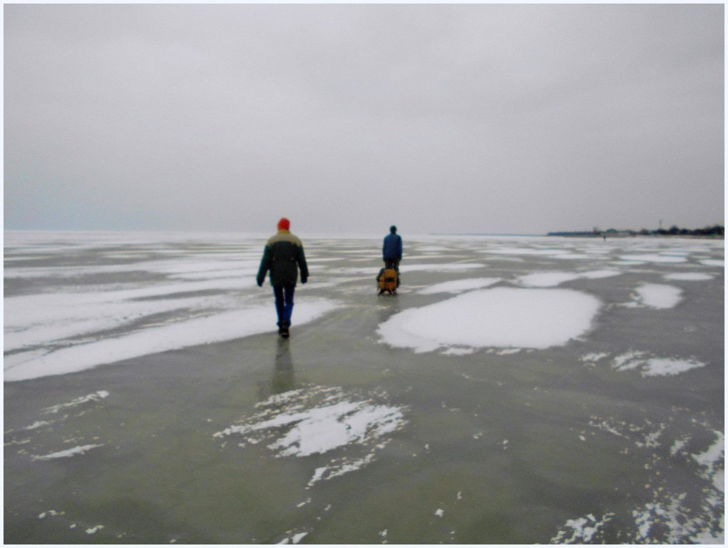 В походе, пешком, по льду, море Азовское, февраль ... 002