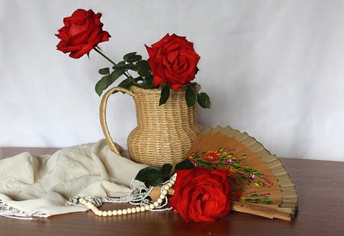 композиция с красными розами