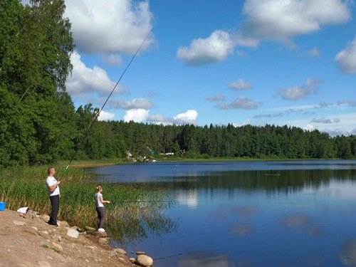 Лето, река и рыбаки