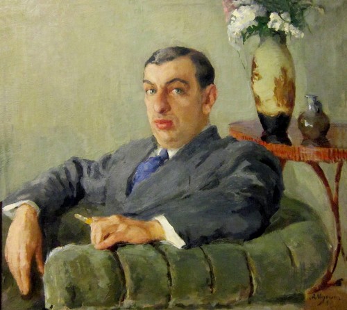 Анатолий Иванович Мухин (1874-1924 гг.). Портрет мужчины в кресле. 1916 год.