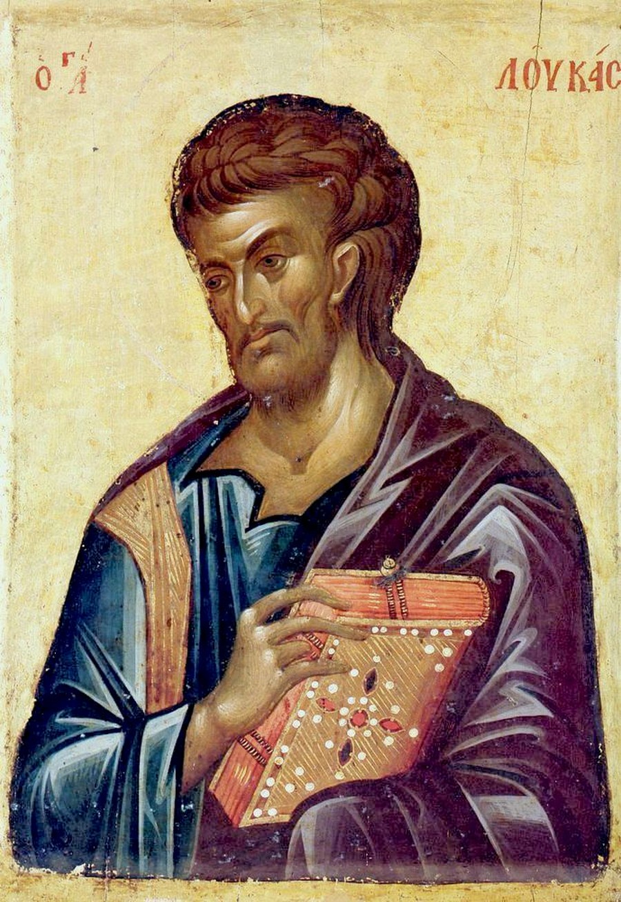 Святой Апостол и Евангелист Лука. Икона. Византия, 1360-е годы. Сербский монастырь Хиландар на Афоне.