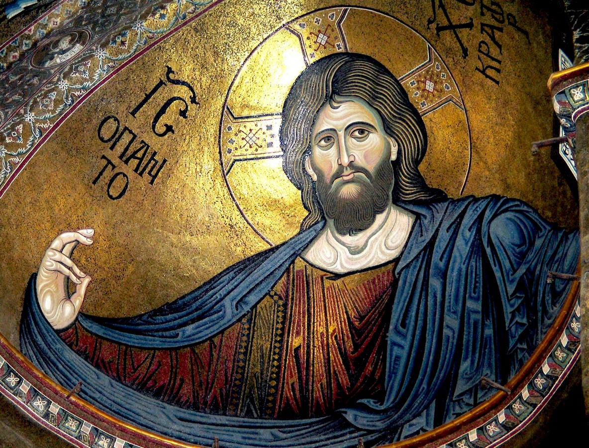 Христос Пантократор. Византийская мозаика собора в Монреале, Сицилия. 1180-е годы.
