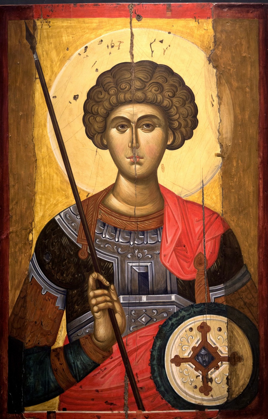 Святой Великомученик Георгий Победоносец. Византийская икона XIV века. Византийский музей в Афинах.