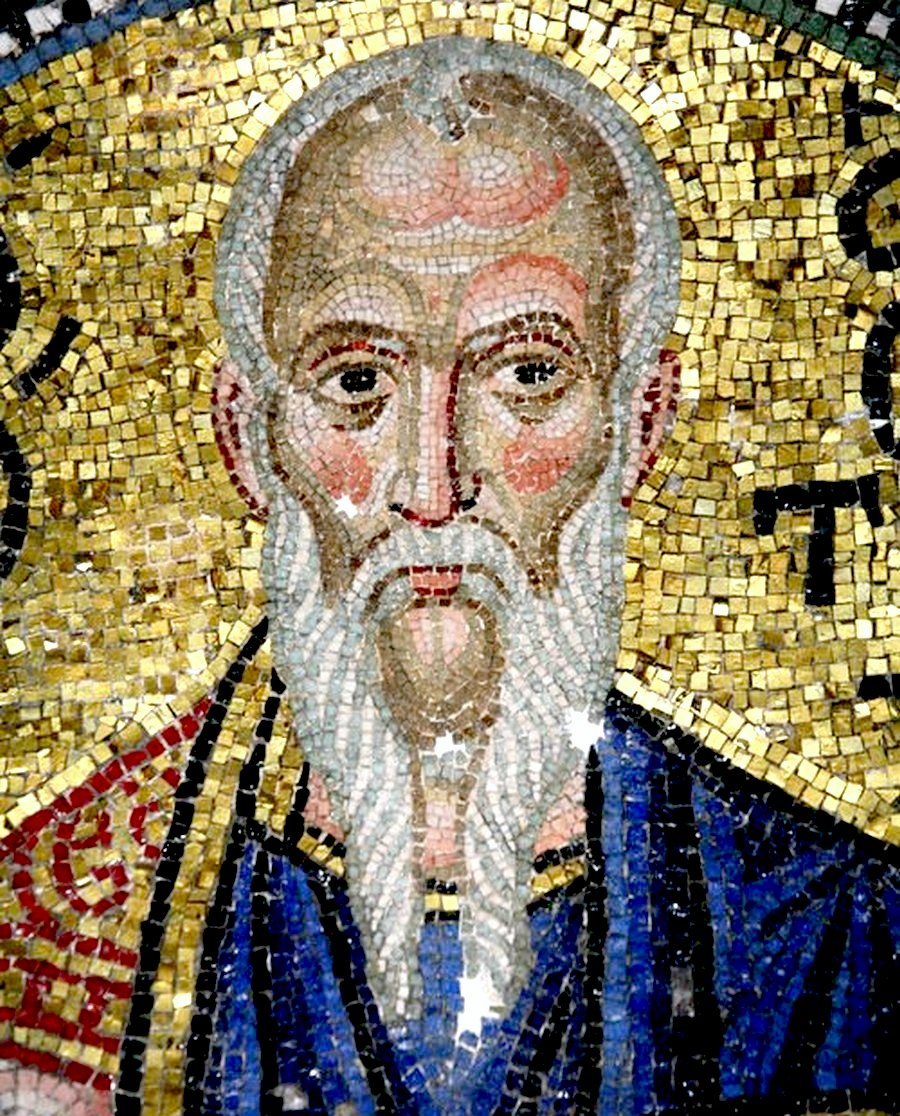 Святой Преподобный Феодор Студит, Исповедник. Мозаика монастыря Неа Мони на острове Хиос, Греция. 1042 - 1056 годы.