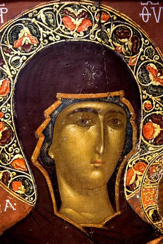 Богоматерь Одигитрия. Икона. Византийский музей в Кастории, Греция.
