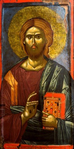 Христос Пантократор. Икона. Византия, вторая половина XIV века. Византийский музей в Кастории, Греция.