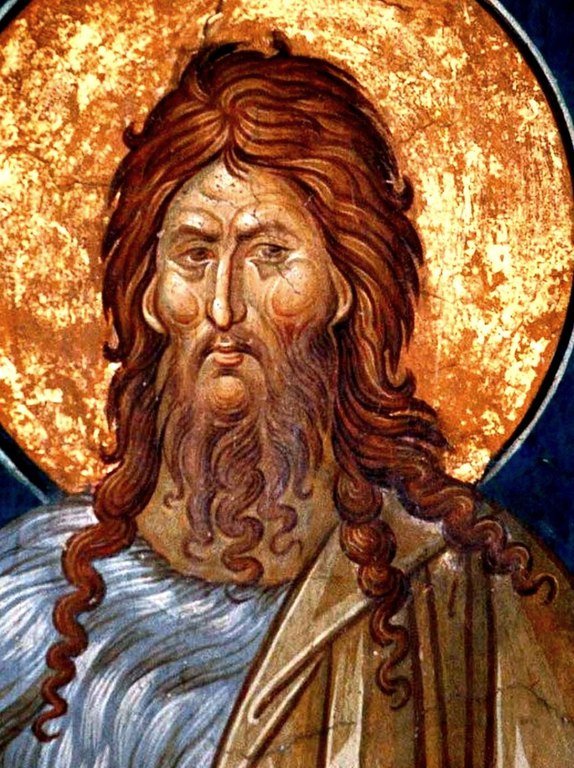 Святой Иоанн Предтеча. Фреска монастыря Высокие Дечаны, Косово, Сербия. Около 1350 года. Святой Иоанн Предтеча. Фреска монастыря Высокие Дечаны, Косово, Сербия. Около 1350 года.