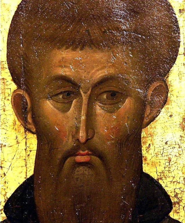 Святой Равноапостольный Наум Охридский. Икона середины XIV века. Иконописец Иоанн Теорианос. Галерея икон в Охриде, Македония. Фрагмент. Святой Равноапостольный Наум Охридский. Икона середины XIV века. Иконописец Иоанн Теорианос. Галерея икон в Охриде, Македония. Фрагмент.