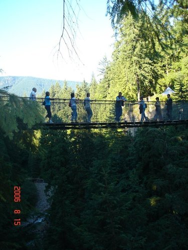 Мост через каньон в парке Капилано. Северный Ванкувер