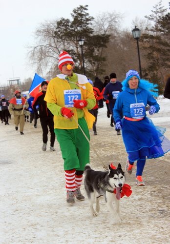 Рождественский марафон в Омске.