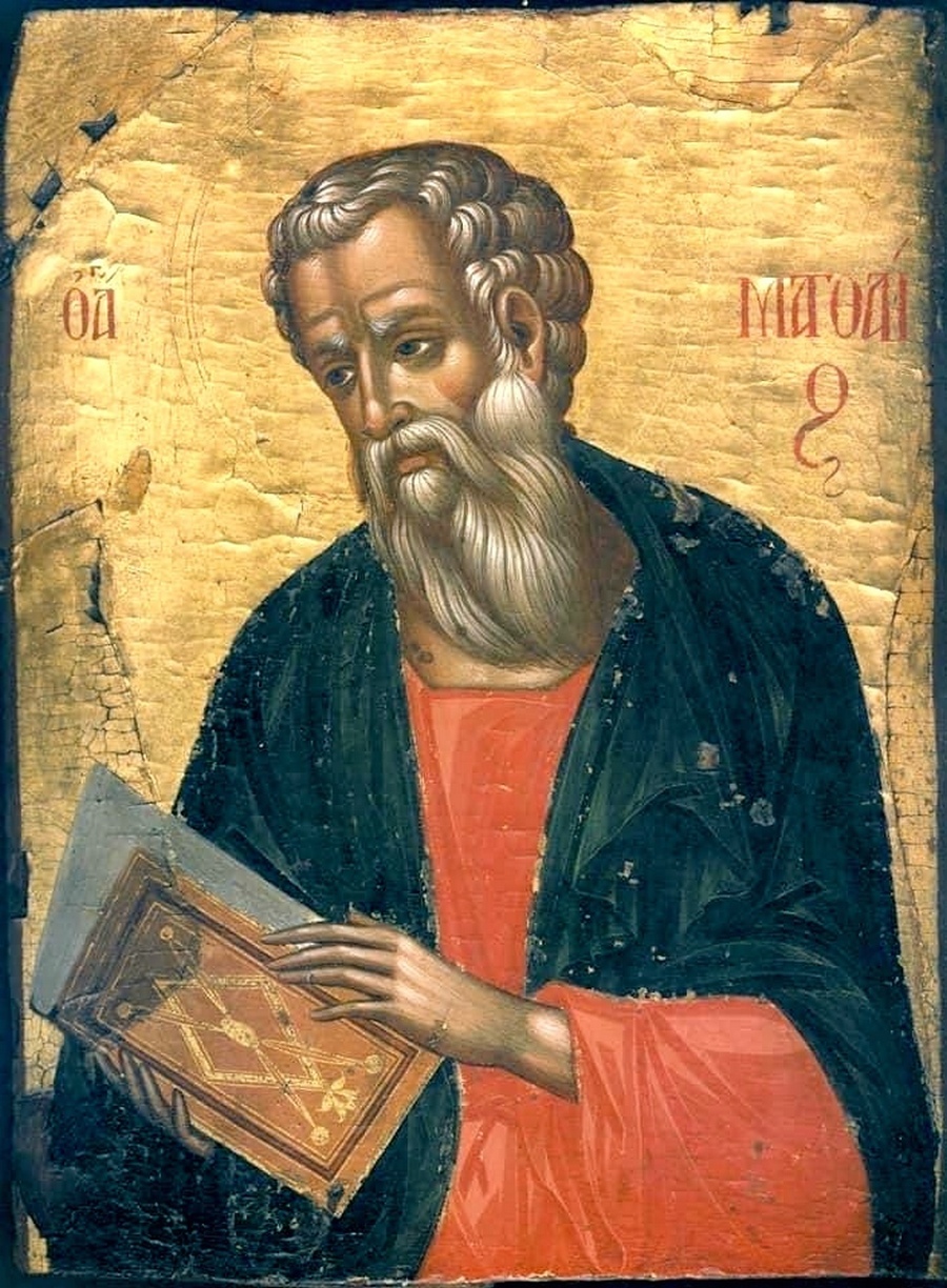Святой Апостол и Евангелист Матфей. Греческая икона XV века.