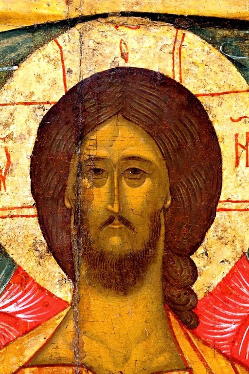 Спас в Силах. Икона. Москва, XVI век. Фрагмент. Спас в Силах. Икона. Москва, XVI век. Фрагмент.