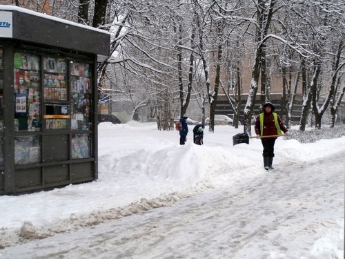 Снегопад весной