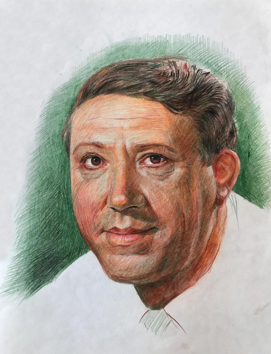 Юрий Никулин портрет карандашом