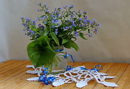 букетик с цветочками брунеры