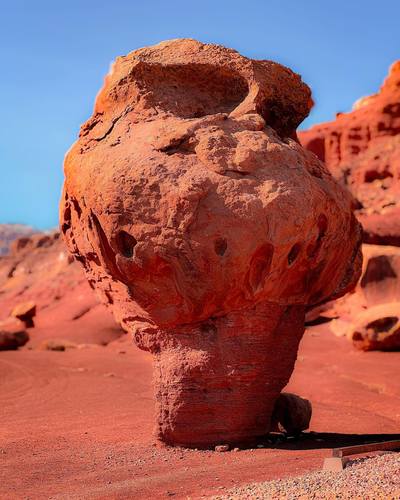 Голова инопланетянина в камне