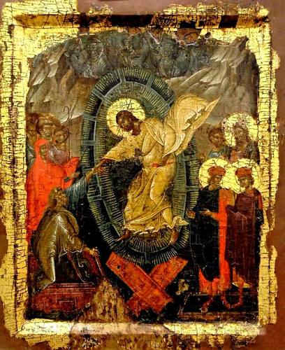 Сошествие во ад. Византийская икона начала XIV века. Галерея икон в Охриде, Македония.