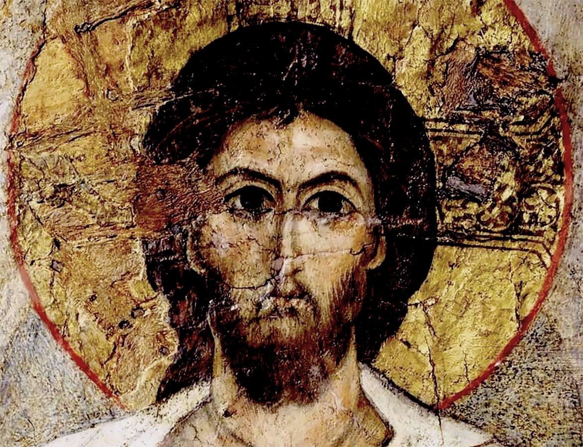 Лик Спасителя. Фреска коптской церкви Эль-Моаллака в Каире. XIII век.
