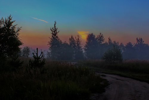 туманное утро августа