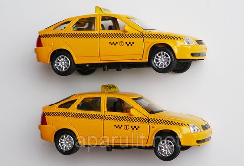 Лада Приора Такси 1/32 открываются двери, капот, багажник Лада Приора Такси 1/32 открываются двери, капот, багажник