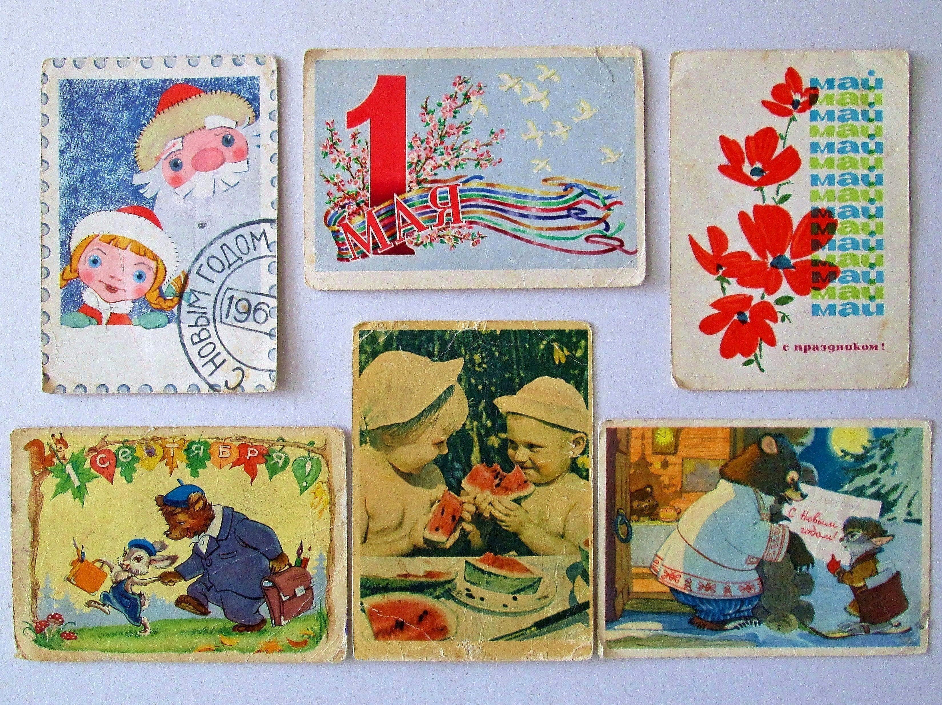Советские новогодние открытки фото