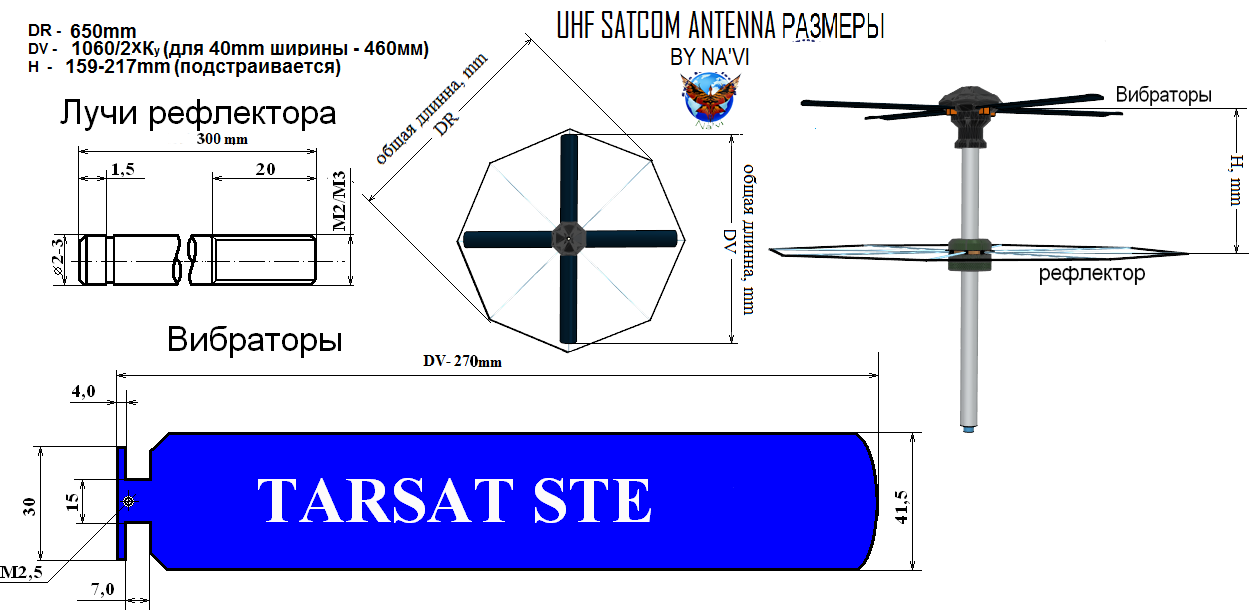 Satcom антенна чертеж