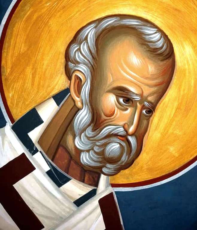 Святитель Николай, Архиепископ Мир Ликийских, Чудотворец. Современная румынская фреска. Святитель Николай, Архиепископ Мир Ликийских, Чудотворец. Современная румынская фреска.