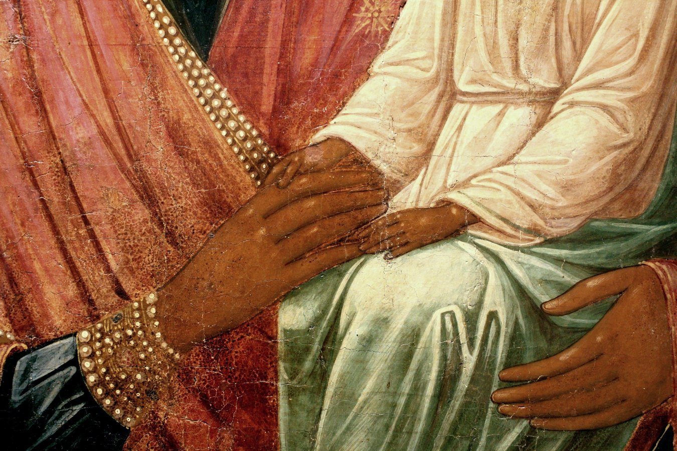 Икона Божией Матери "Споручница грешных". Палех, вторая половина XIX века. Фрагмент. Икона Божией Матери "Споручница грешных". Палех, вторая половина XIX века. Фрагмент.