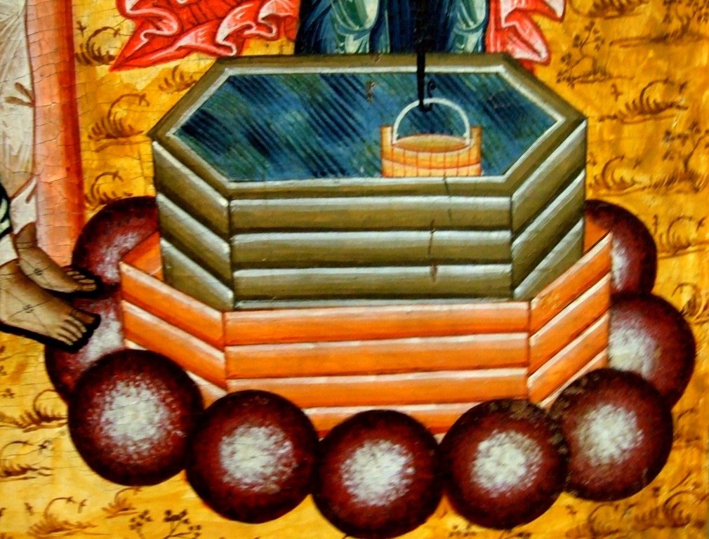 Беседа Христа с самарянкой. Икона. Русский Север. Фрагмент. Беседа Христа с самарянкой. Икона. Русский Север. Фрагмент.