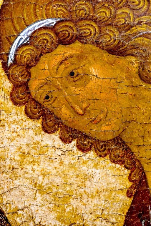 Архангел Гавриил. Икона. Новгород, XV век. Фрагмент. Архангел Гавриил. Икона. Новгород, XV век. Фрагмент.
