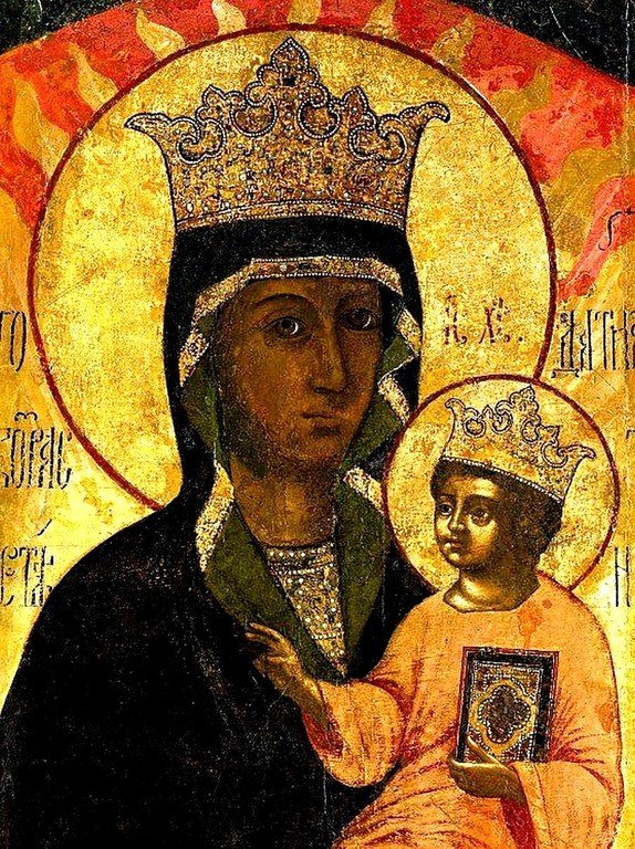 Чудотворная икона Божией Матери "Благодатное Небо" ("Что Тя наречем"). Архангельский собор Московского Кремля. Фрагмент. Чудотворная икона Божией Матери "Благодатное Небо" ("Что Тя наречем"). Архангельский собор Московского Кремля. Фрагмент.