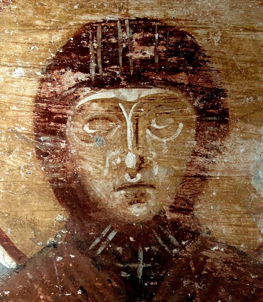 Святая Мученица Зиновия Егейская. Фреска церкви Спаса на Нередице близ Новгорода. 1199 год.