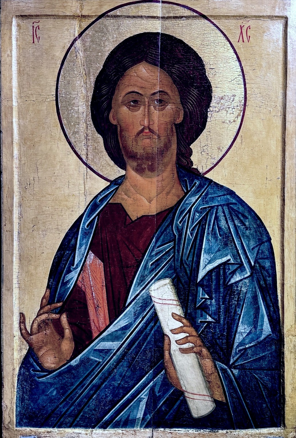 Господь Вседержитель. Икона. Ростов Великий, конец XV века.