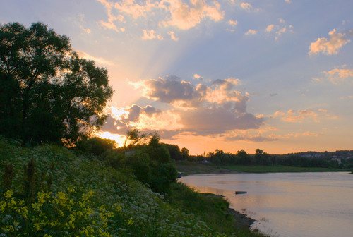 закат, река Ока
