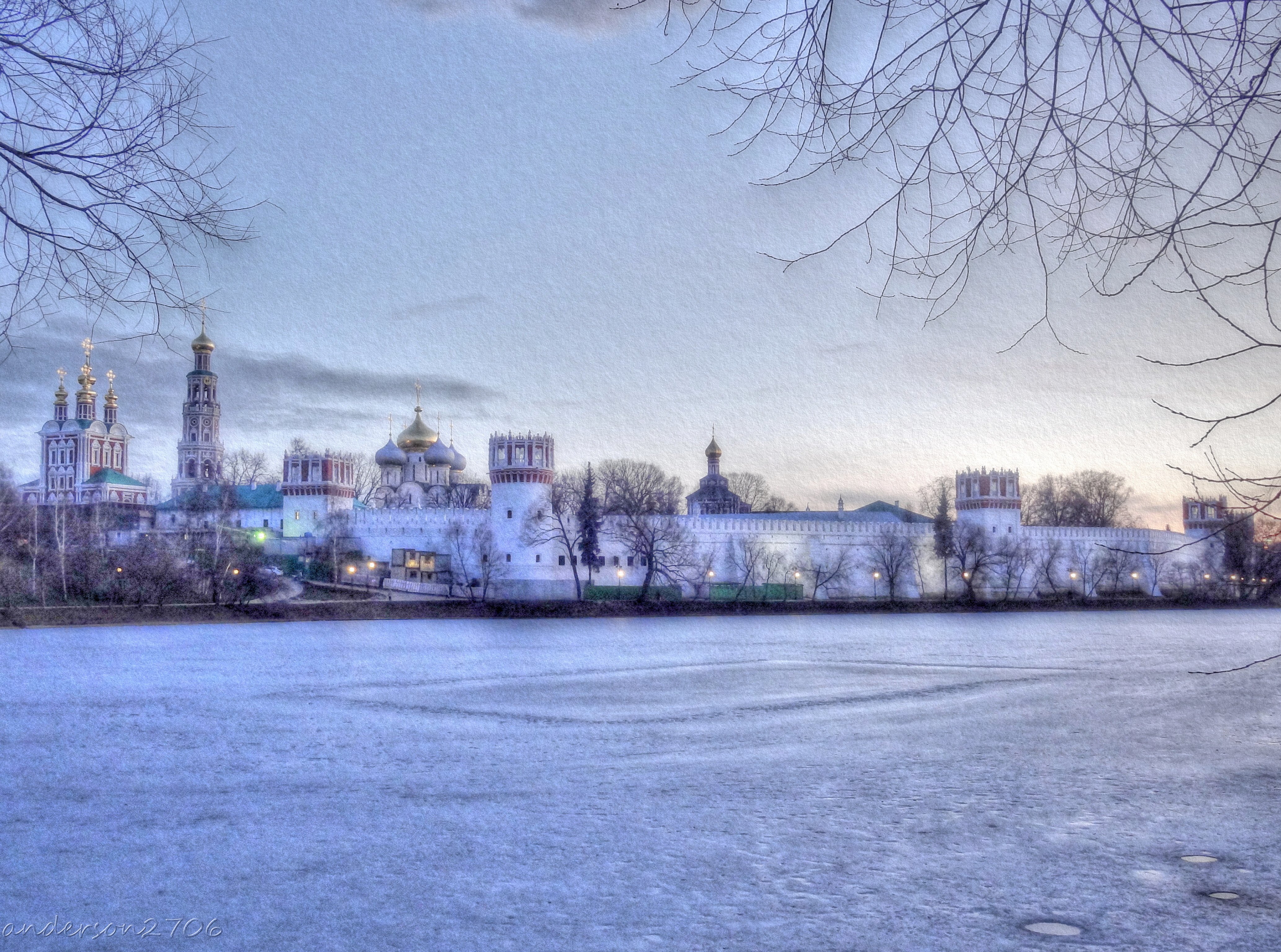 Новодевичий монастырь пруд зимой