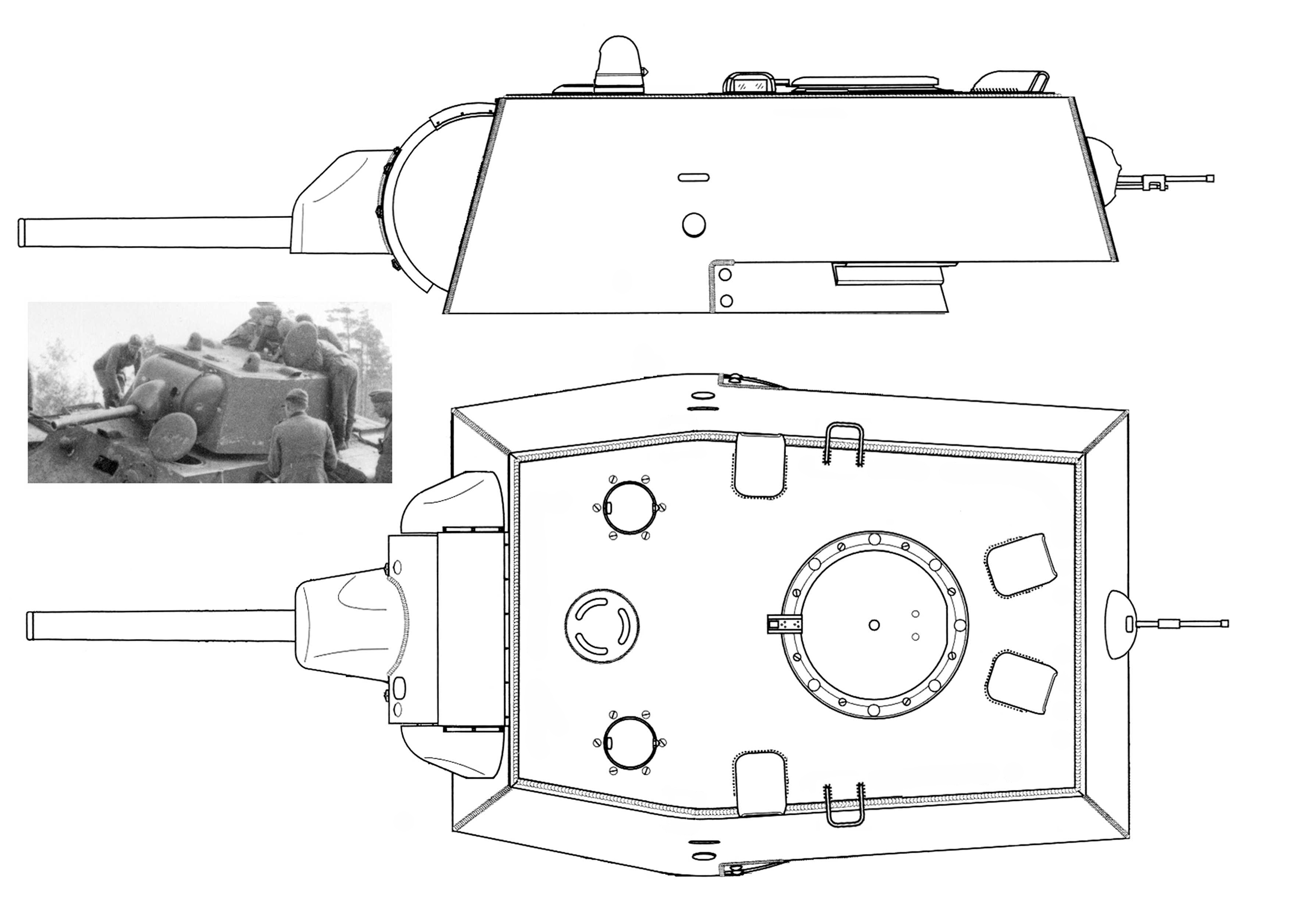 Чертеж танка кв 1