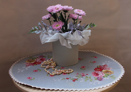 букет розовых хризантем