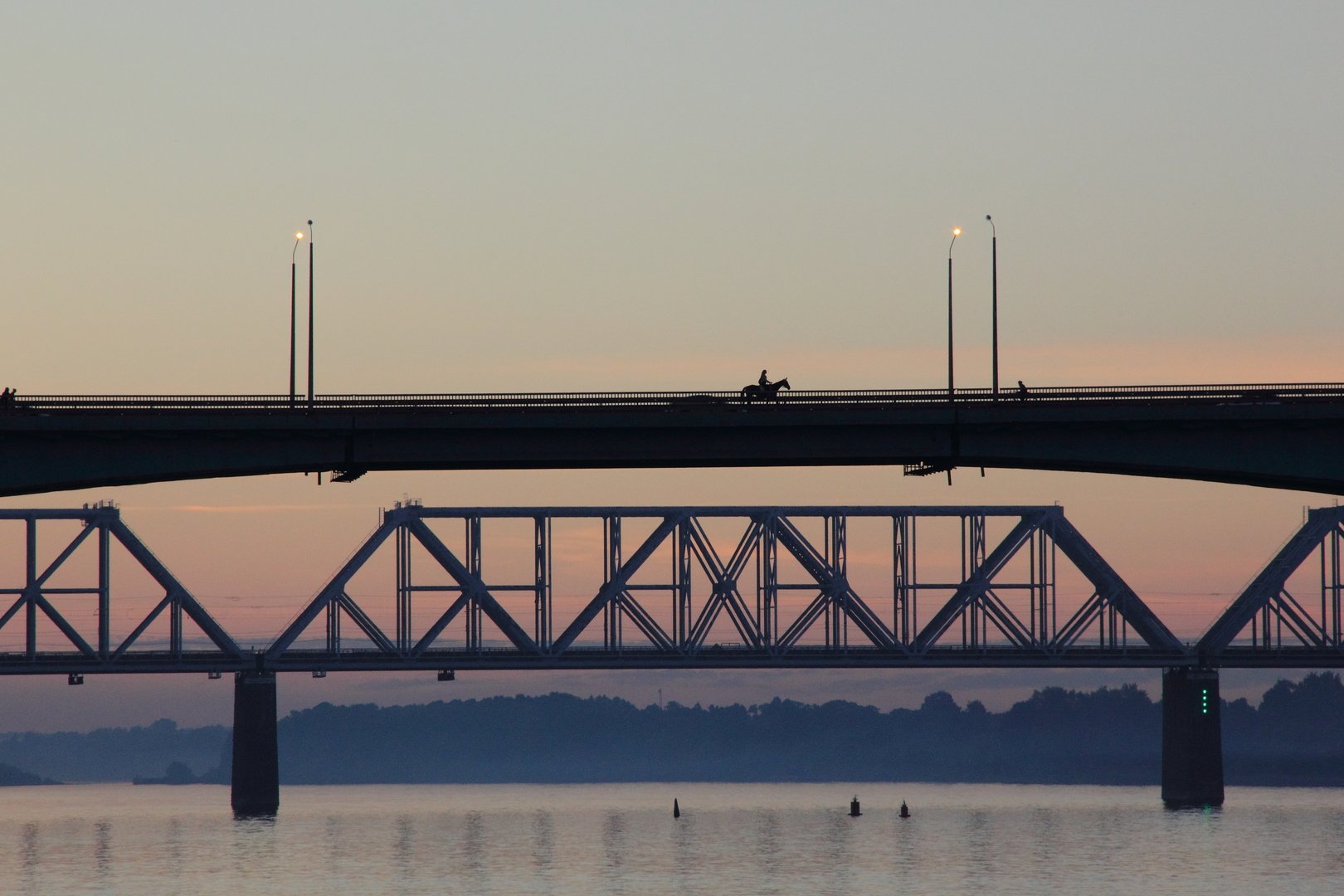 Мост река Волга Ярославль- ЖД мост