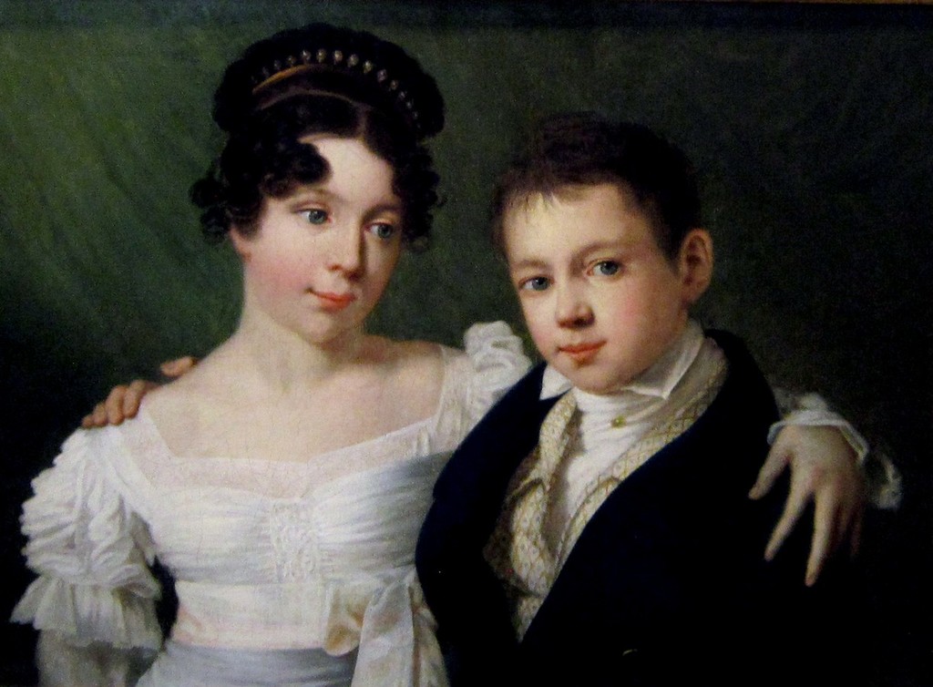 Неизвестный художник. Западная Европа. Портрет сестры и брата. Вторая половина 1810-х годов.