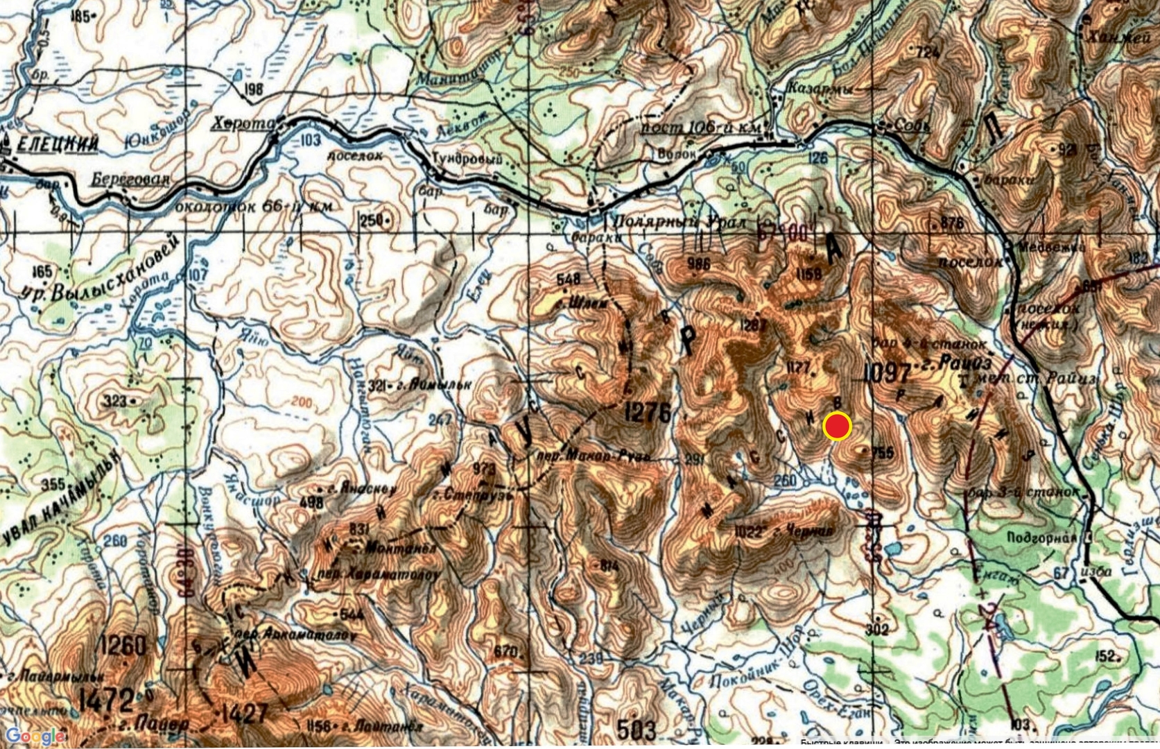 Реки полярного урала карта