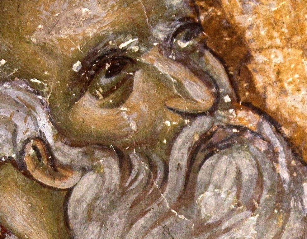 Святитель Афанасий Великий, Архиепископ Александрийский. Фреска церкви Богородицы Левишки в Призрене, Косово, Сербия. Около 1310 - 1313 годов. Иконописцы Михаил Астрапа и Евтихий. Фрагмент. Святитель Афанасий Великий, Архиепископ Александрийский. Фреска церкви Богородицы Левишки в Призрене, Косово, Сербия. Около 1310 - 1313 годов. Иконописцы Михаил Астрапа и Евтихий. Фрагмент.