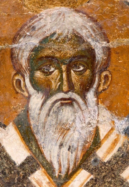 Священномученик Ермолай, иерей Никомидийский. Фреска церкви Святой Троицы в монастыре Сопочаны, Сербия. XIII век. Священномученик Ермолай, иерей Никомидийский. Фреска церкви Святой Троицы в монастыре Сопочаны, Сербия. XIII век.