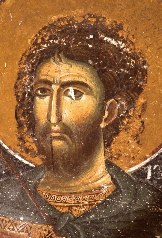 Святой Мученик Роман Римский. Фреска церкви Святого Николая в Прилепе, Македония. 1298 год. Святой Мученик Роман Римский. Фреска церкви Святого Николая в Прилепе, Македония. 1298 год.