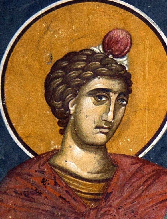 Святой Пророк Даниил и Святитель Даниил II, Архиепископ Сербский. Фреска церкви Богоматери Одигитрии в монастыре Печская Патриархия, Косово, Сербия. 1330-е годы. Лик Пророка Даниила. Святой Пророк Даниил и Святитель Даниил II, Архиепископ Сербский. Фреска церкви Богоматери Одигитрии в монастыре Печская Патриархия, Косово, Сербия. 1330-е годы. Лик Пророка Даниила.