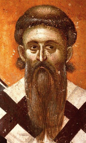 Святитель Савва, первый Архиепископ Сербский. Фреска монастыря Грачаница, Косово, Сербия. Около 1320 года.